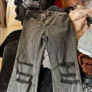 faded black shein jeans, loose fitting, size medium